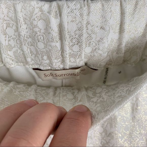 Soft Surroundings Midas Touch Gold/Ivory Leggings - Picture 5 of 8